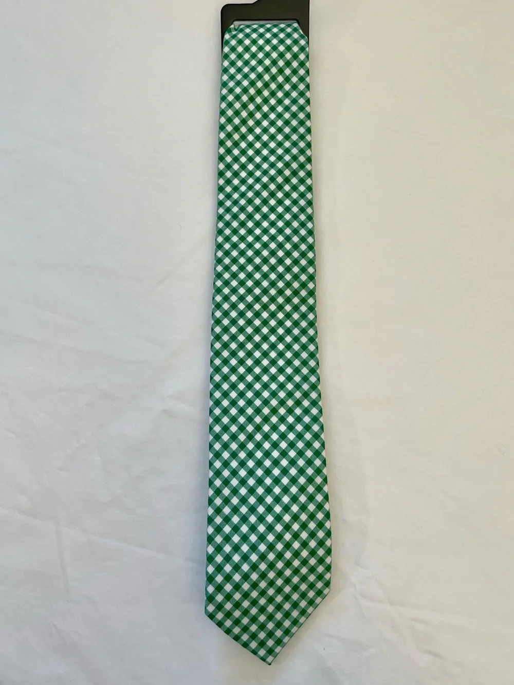 J. Crew Green and White Gingham Checkered Tie